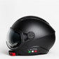 Casco Moto Abierto Jet Vito Lavori Doble Visor Negro Mate Fashion