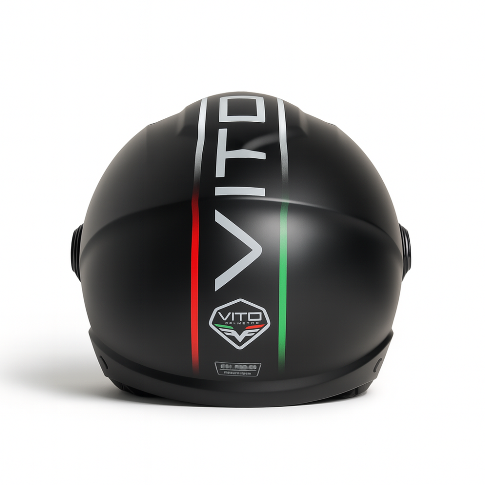 Casco Moto Abierto Jet Vito Lavori Doble Visor Negro Mate Fashion