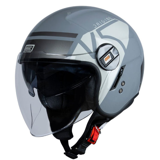 Casco Moto Jet Origine ALPHA V5 COOL GREY GLOSS (ECE2206) - URA Moto