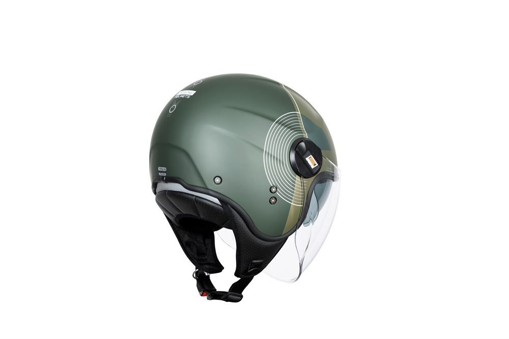 CCasco Origine Alpha Upndown Green Matt ECE 22.06 - Jet Modular con Visera Solar