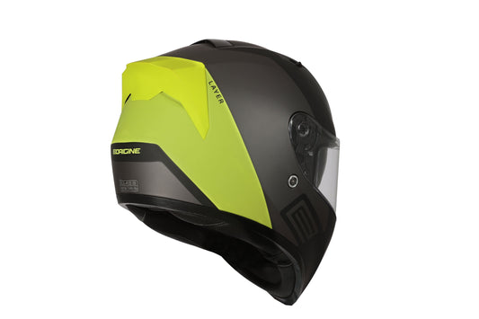 Casco Moto Intregral Origine STRADA LAYER FLUO YELLOW/TITANIUM/BLACK MATT (ECE22.06) - URA Moto