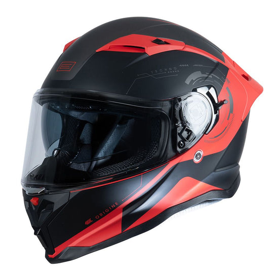 Casco Moto Intregral Origine FORCE TECHNO BLACK RED (ECE2206) - URA Moto