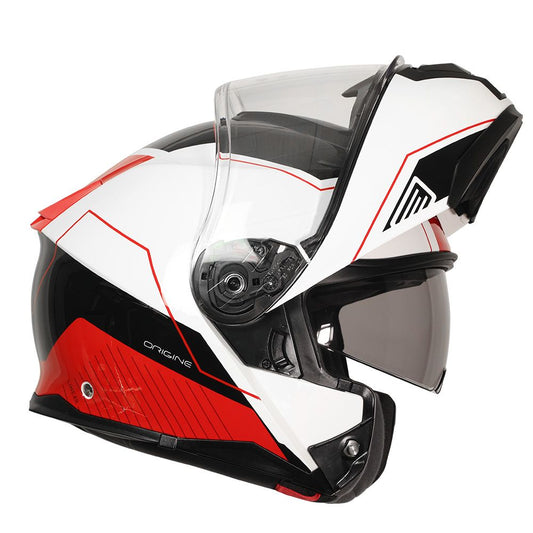 Casco Moto Modular Origine LOGIC LINEAR FLUO RED RED WHITE GLOSS (ECE22.06) - URA Moto