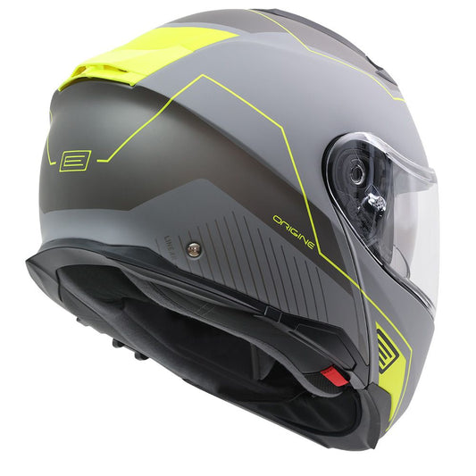 Casco Moto Modular Origine LOGIC LINEAR FLUO YELLOW GREY MATT (ECE22.06) - URA Moto