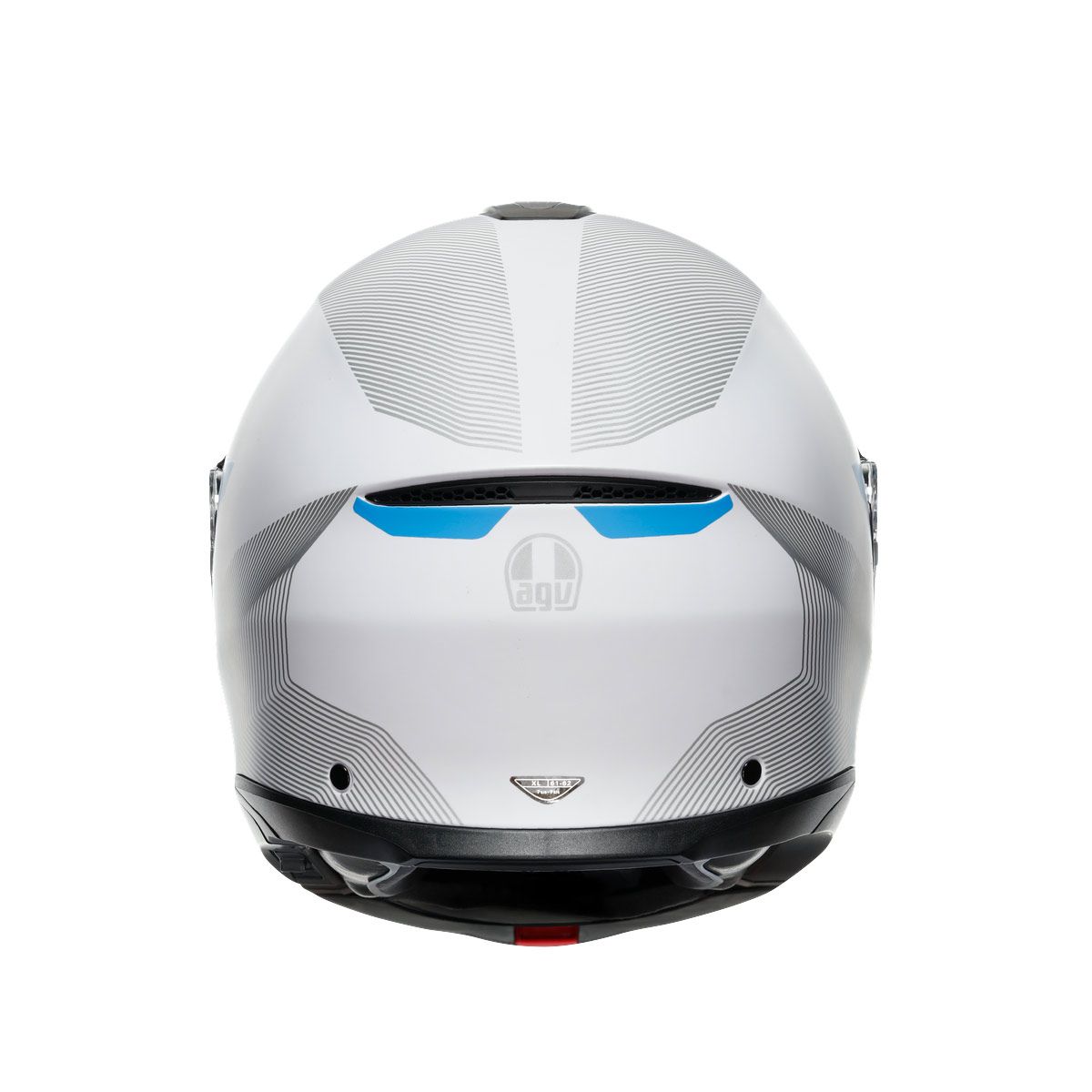 Casco Moto Modular AGV E2206 MULTI MPLK FREQUENCY LIGHT GREY/BLUE - URA Moto