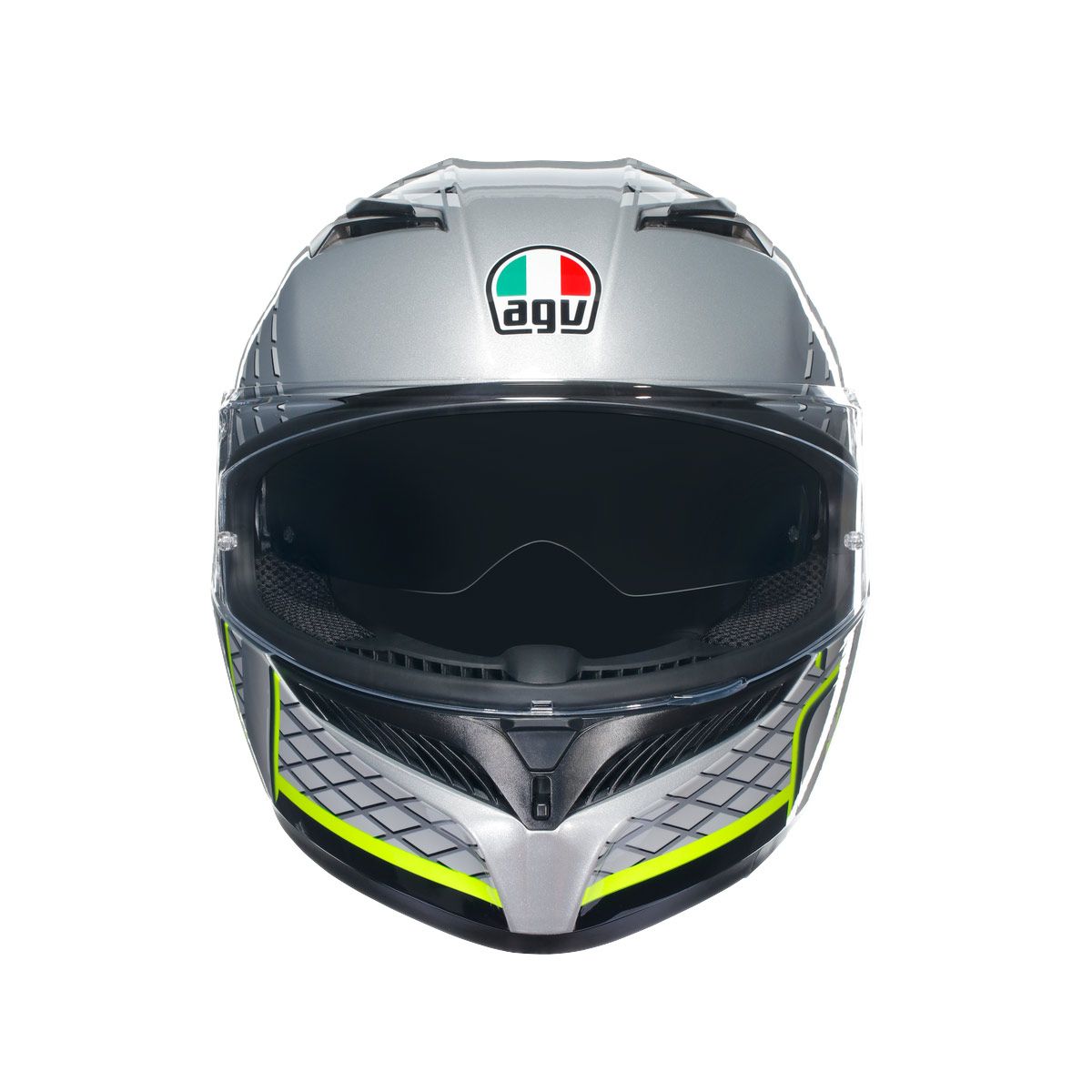 Casco Moto AGV K3 AGV E2206 FORTIFY GREY/BLACK/YELLOW FLUO - URA Moto