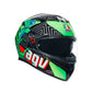Casco Moto AGV K3 AGV E2206 KAMALEON BLACK/RED/GREEN - URA Moto