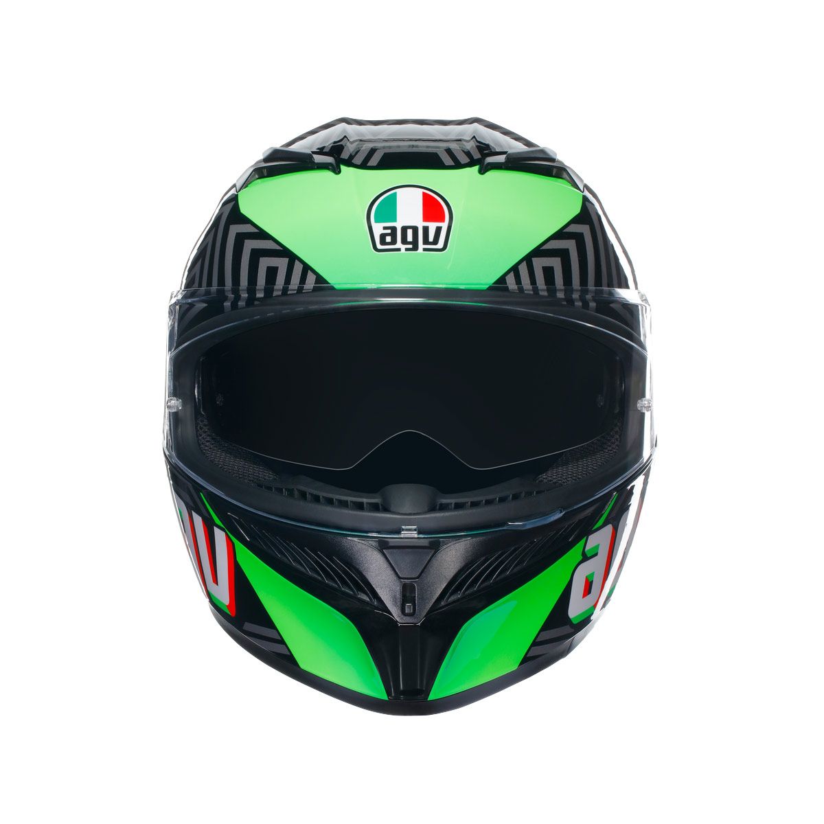 Casco Moto AGV K3 AGV E2206 KAMALEON BLACK/RED/GREEN - URA Moto