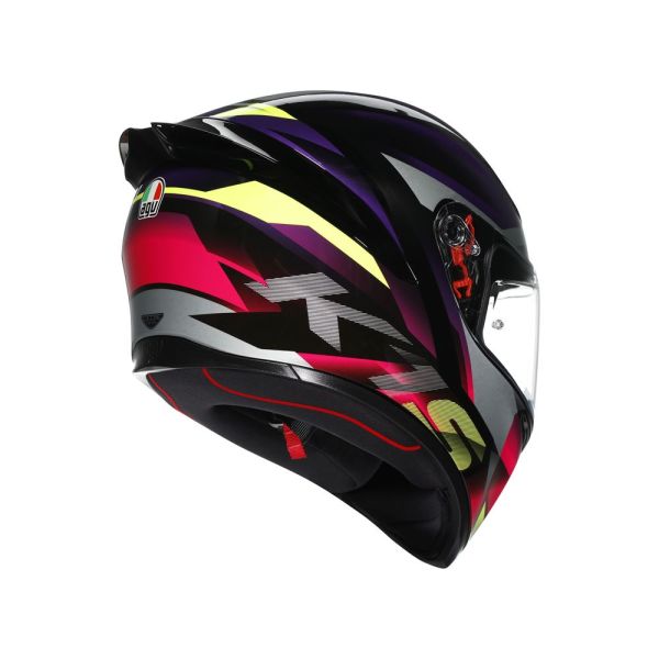 Casco Integral AGV K1 S E2206 Fastlap Black/Purple/Pink - Homologado ECE 22.06 - URA Moto