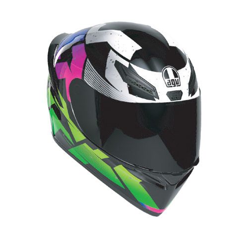 Casco Integral AGV K1 S E2206 Punkpulse Black/Purple/Lime - Homologado ECE 22.06 - URA Moto