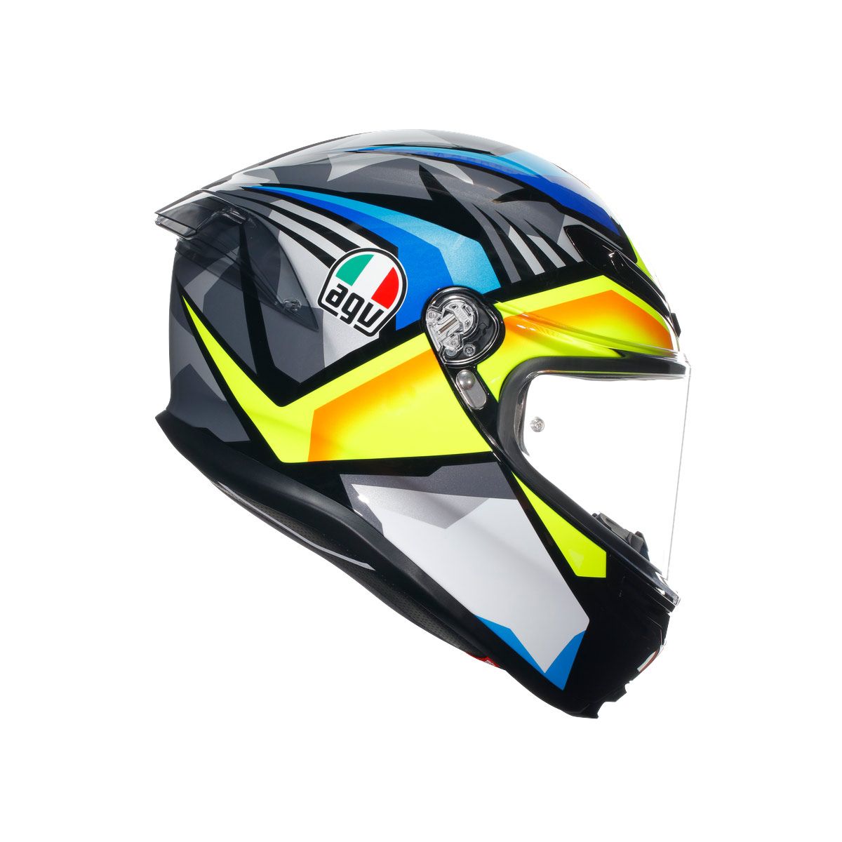 Casco Moto AGV K6 S AGV E2206 JOAN BLACK/BLUE/YELLOW - URA Moto