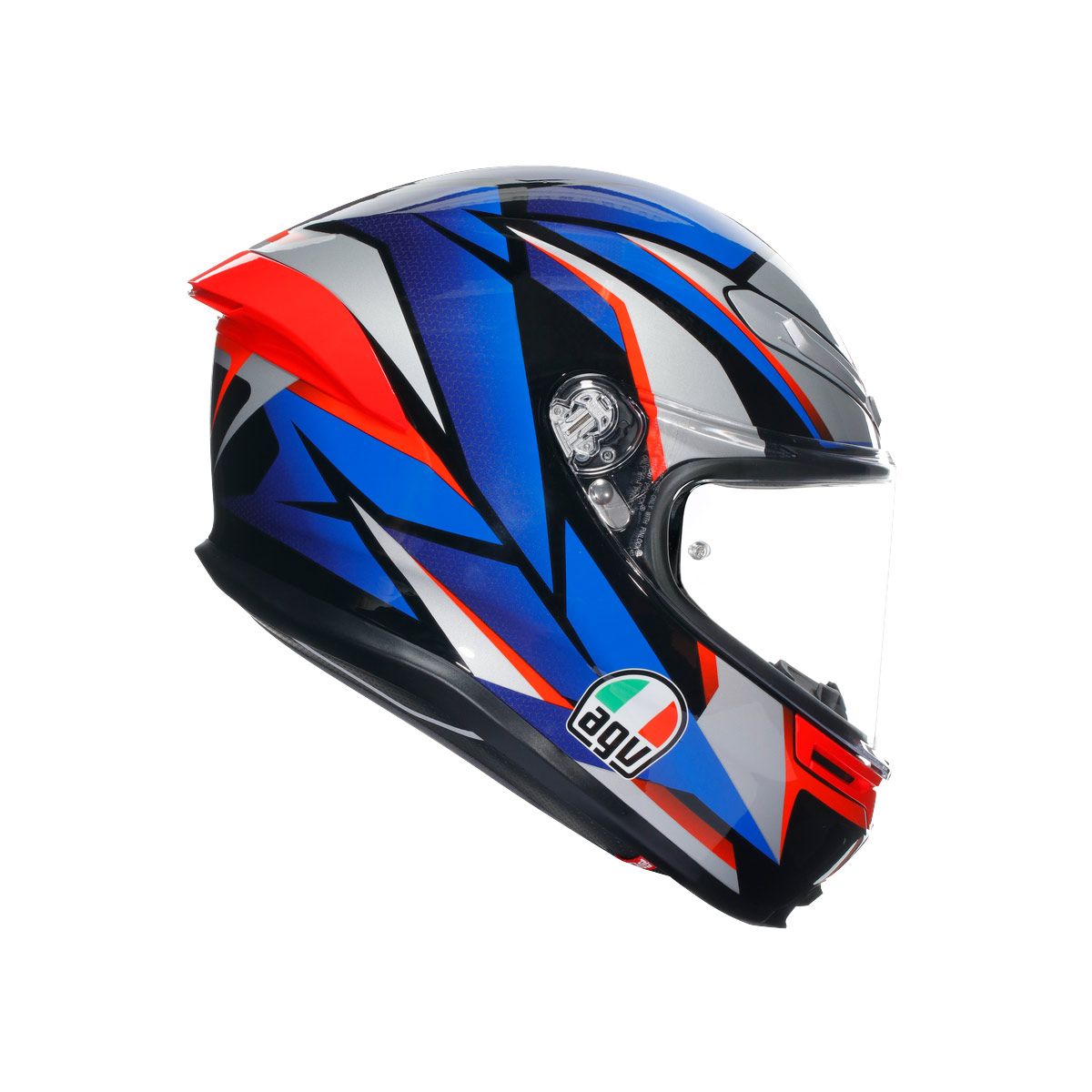 Casco Moto AGV K6 S AGV E2206 SLASHCUT BLACK/BLUE/RED - URA Moto