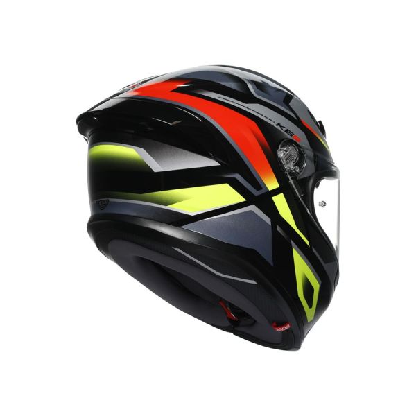 CASCO AGV K6 S AGV E2206 MPLK ERAZER BLACK/RED/YELLOW FLUO - URA Moto