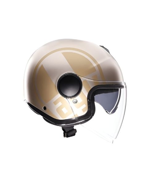 CASCO AGV ETERES E2206 SIROLO MATT WHITE/GOLD - URA Moto