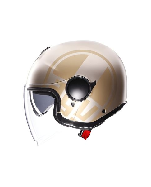 CASCO AGV ETERES E2206 SIROLO MATT WHITE/GOLD - URA Moto