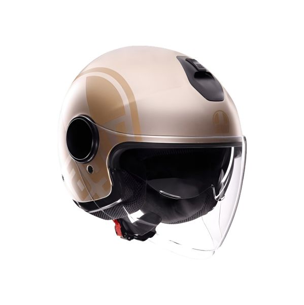 CASCO AGV ETERES E2206 SIROLO MATT WHITE/GOLD - URA Moto