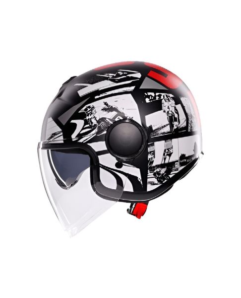Casco Jet AGV Eteres E2206 History Matt Black/White/Red - Homologado ECE 22.06 - URA Moto