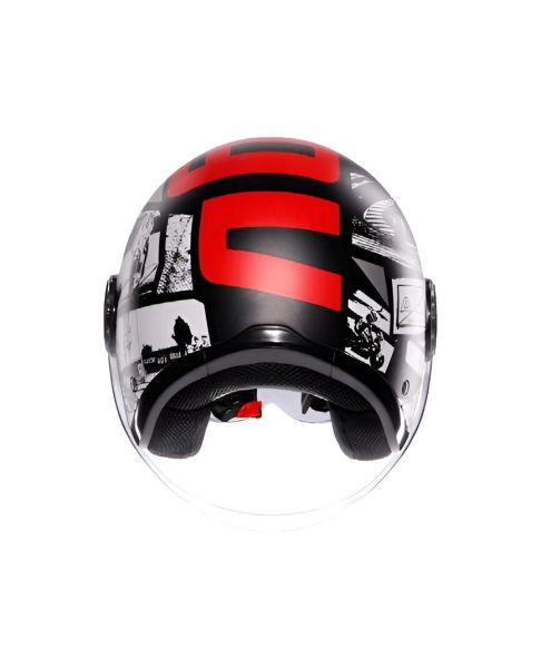 Casco Jet AGV Eteres E2206 History Matt Black/White/Red - Homologado ECE 22.06 - URA Moto
