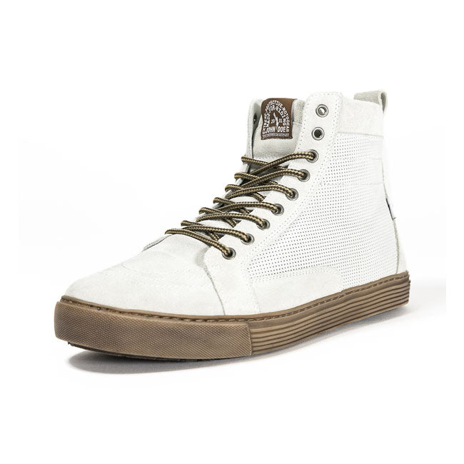 Botas Moto John Doe Neo Sneakers Blanco-Marrón - URA Moto