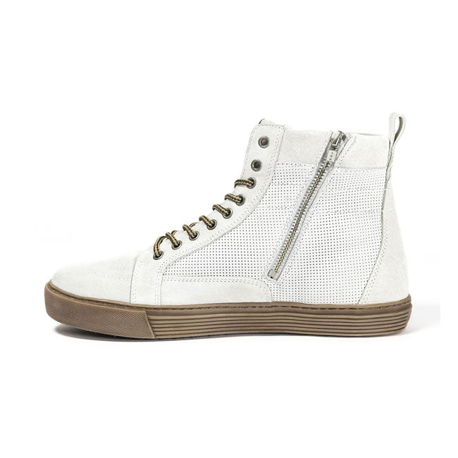 Botas Moto John Doe Neo Sneakers Blanco-Marrón - URA Moto