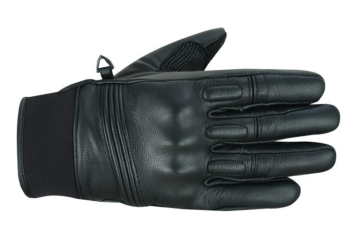 Guantes Moto Alpha Estilo Retro Cuero Negro - URA Moto