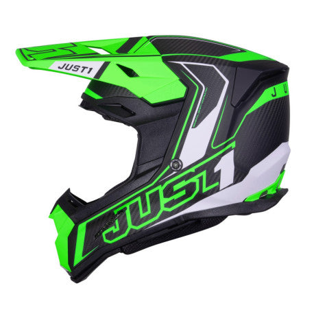 CASCO JUST1 J-22 C FLUO VERDE FLUOR/NEGRO | Motocross Enduro Carbono - URA Moto