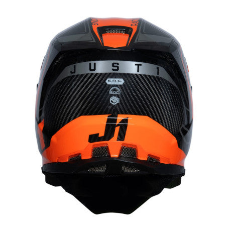 CASCO JUST1 J-22 C FLUO NARANJA FLUOR/GRIS PLATA | Motocross Enduro Carbono - URA Moto