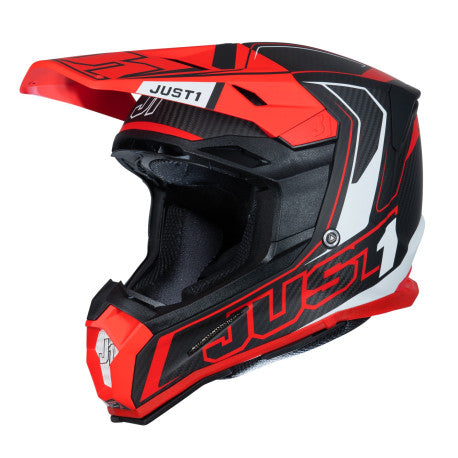 CASCO JUST1 J-22 C FLUO ROJO/BLANCO | Motocross Enduro Carbono - URA Moto