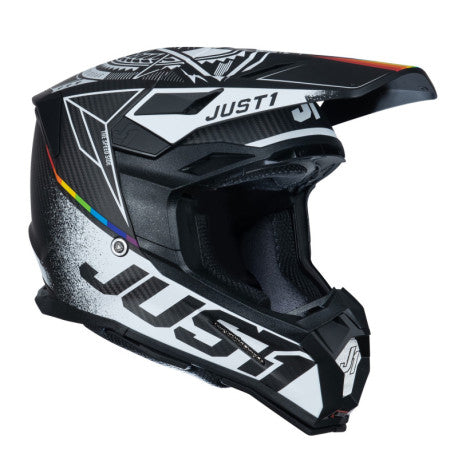 CASCO JUST1 J-22 C SPEED SIDE CARBONO/BLANCO | Motocross Enduro Premium - URA Moto