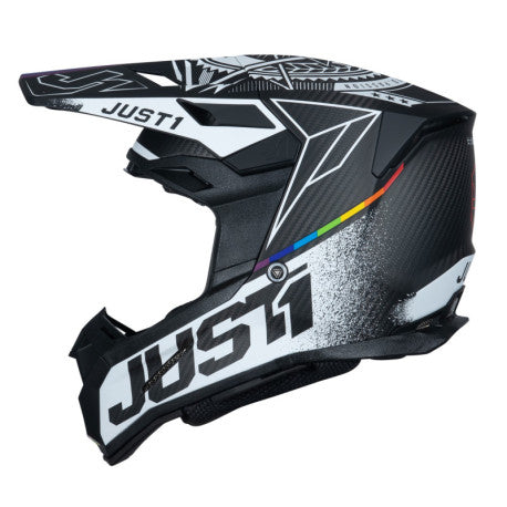 CASCO JUST1 J-22 C SPEED SIDE CARBONO/BLANCO | Motocross Enduro Premium - URA Moto