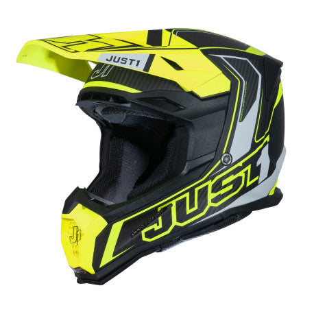 CASCO JUST1 J-22 C FLUO AMARILLO FLUOR/NEGRO | Motocross Enduro Carbono - URA Moto