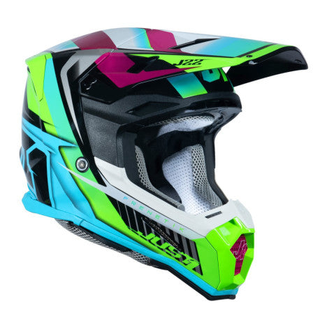CASCO JUST1 J-22 F FRENETIK NEON FLUO LIMA/NEGRO | Motocross Enduro Fibra - URA Moto