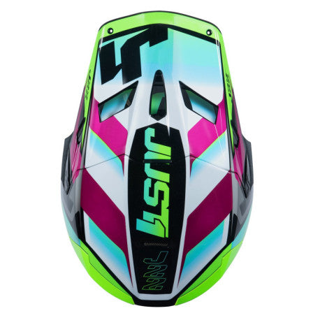 CASCO JUST1 J-22 F FRENETIK NEON FLUO LIMA/NEGRO | Motocross Enduro Fibra - URA Moto