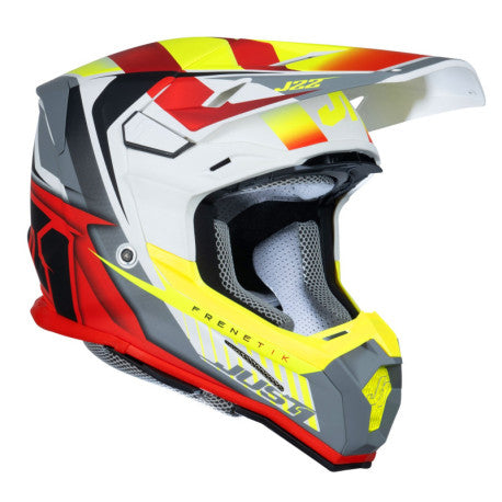 CASCO JUST1 J-22 F FRENETIK AMARILLO FLUOR/ROJO/BLANCO | Motocross Enduro - URA Moto