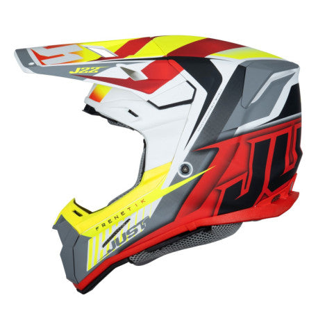 CASCO JUST1 J-22 F FRENETIK AMARILLO FLUOR/ROJO/BLANCO | Motocross Enduro - URA Moto