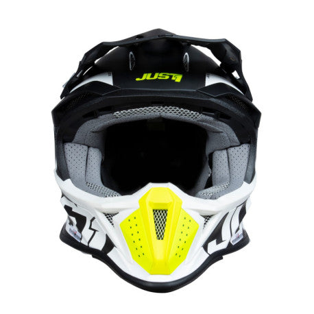 CASCO JUST1 J-18 F HEXA NEGRO/GRIS/AMARILLO FLUOR/BLANCO | Motocross Off-Road - URA Moto