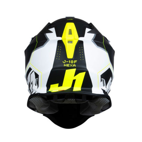 CASCO JUST1 J-18 F HEXA NEGRO/GRIS/AMARILLO FLUOR/BLANCO | Motocross Off-Road - URA Moto