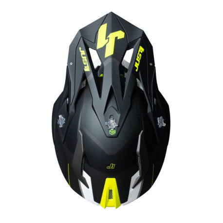CASCO JUST1 J-18 F HEXA NEGRO/GRIS/AMARILLO FLUOR/BLANCO | Motocross Off-Road - URA Moto