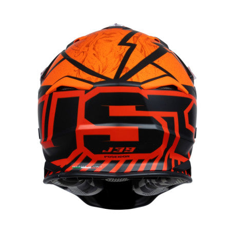 TITULO: CASCO JUST1 J-39 POSEIDON NARANJA/NEGRO/ROJO | Motocross Enduro Termoplástico - URA Moto