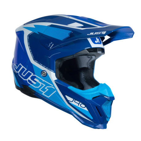 Casco Just1 J-40 Flash blanco/azul | MX Enduro - URA Moto