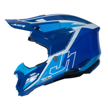 Casco Just1 J-40 Flash blanco/azul | MX Enduro - URA Moto