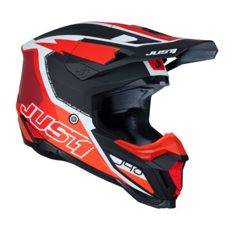 Casco Just1 J-40 Flash blanco/rojo/negro | MX Enduro - URA Moto