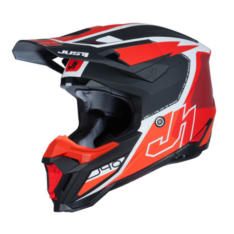 Casco Just1 J-40 Flash blanco/rojo/negro | MX Enduro - URA Moto