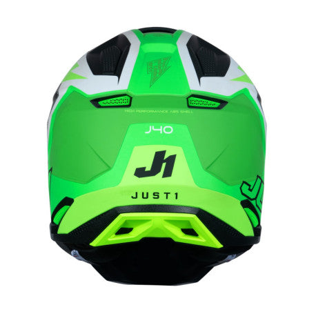 Casco Just1 J-40 Flash blanco/verde/negro | MX Enduro - URA Moto