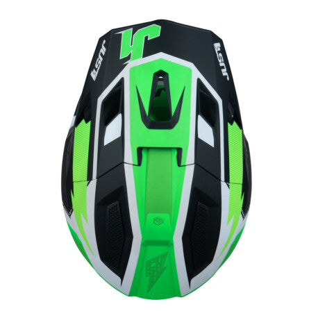 Casco Just1 J-40 Flash blanco/verde/negro | MX Enduro - URA Moto