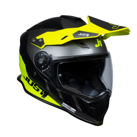 CASCO JUST1 J-34 PRO OUTERSPACE NEGRO/TITANIO/AMARILLO FLUOR | Adventure Trail Enduro - URA Moto