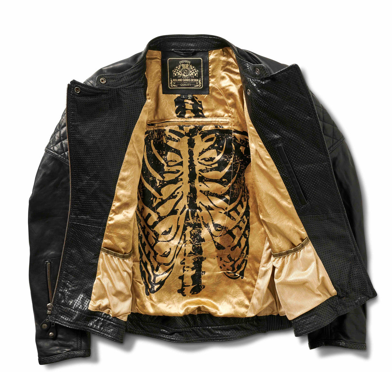 Chaqueta Piel Moto Roland Sands Design Clash Negra - URA Moto