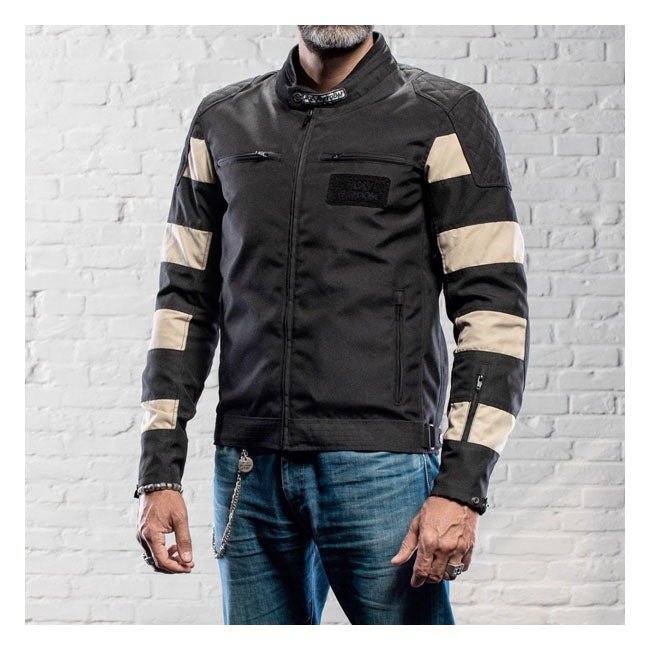 Chaqueta Moto Holy Freedom Prison Negro-Blanco Crudo - URA Moto