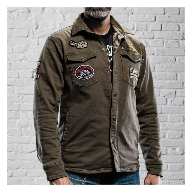 Chaqueta Moto Holy Freedom Lieutenant Verde Militar - URA Moto