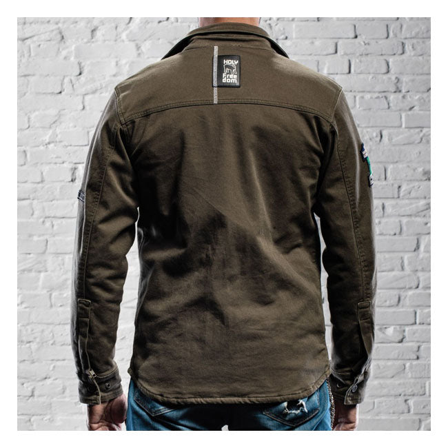 Chaqueta Moto Holy Freedom Lieutenant Verde Militar - URA Moto